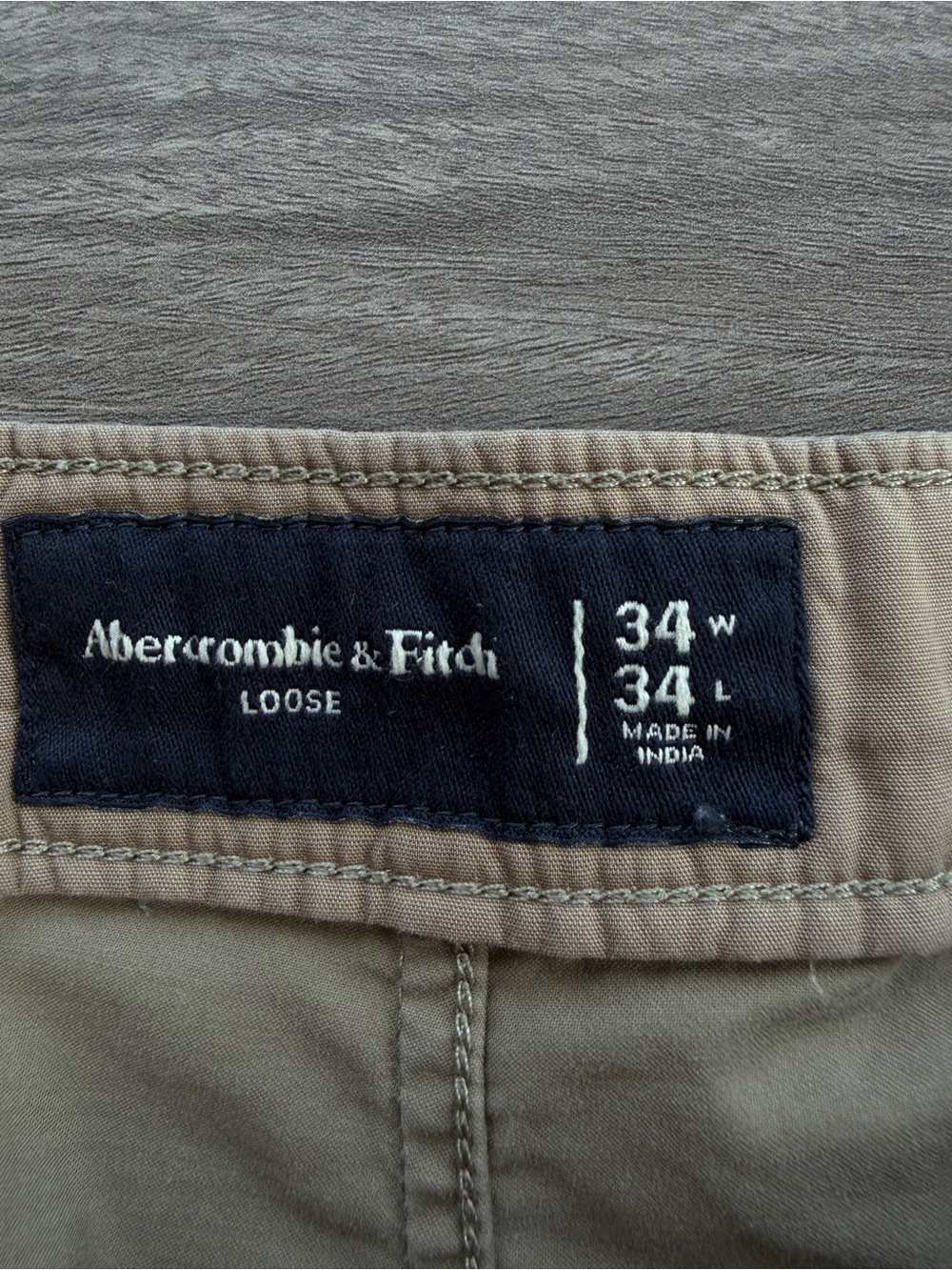 Abercrombie & Fitch Loose Fit Cargo Pants Mens 34 x 34 Tan Khaki Baggy Utility - Picture 6 of 14